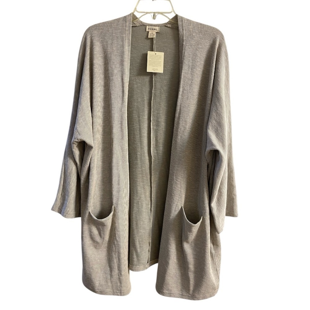 Donni Anthropologie ribbed cardigan open front with pockets One size NWT